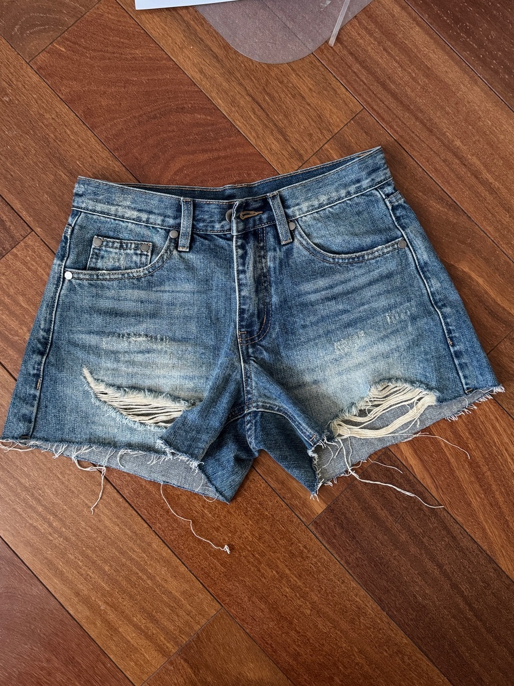 Women’s Distressed Blue Denim Shorts